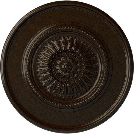 Ekena Millwork Large Floral Ceiling Medallion, Hand-Painted Bronze, 41 1/8"OD x 2 1/2"P CM41FLBZS